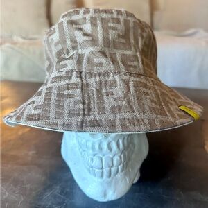 Stylish Tan FF Logo Bucket Hat